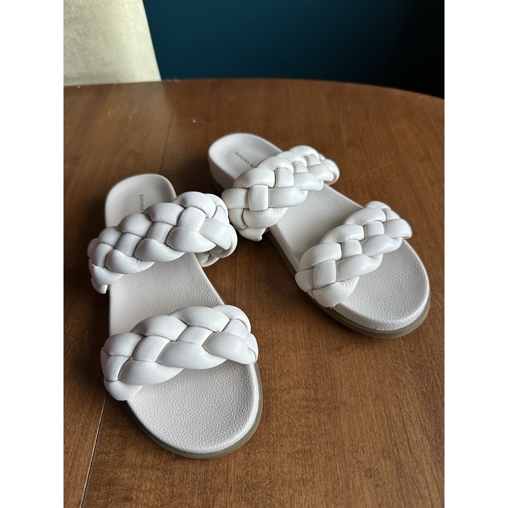 Banana Republic Ivory Braided Women's Leather Sandals Sz 7